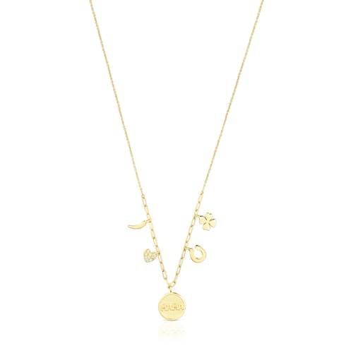 TOUS Good Vibes gold and diamond necklace image number 0