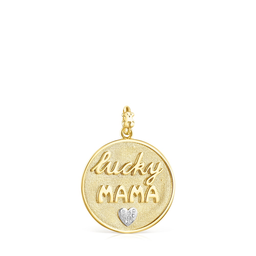 Colgante TOUS Good Vibes Mama de oro con diamantes