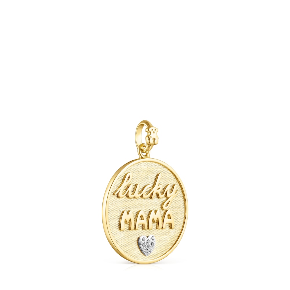 Colgante TOUS Good Vibes Mama de oro con diamantes