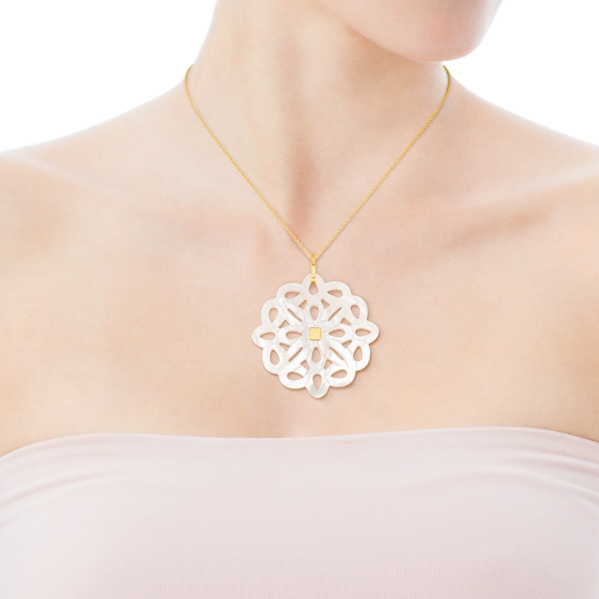 Gold Majorelle Pendant with Mother pf pearl