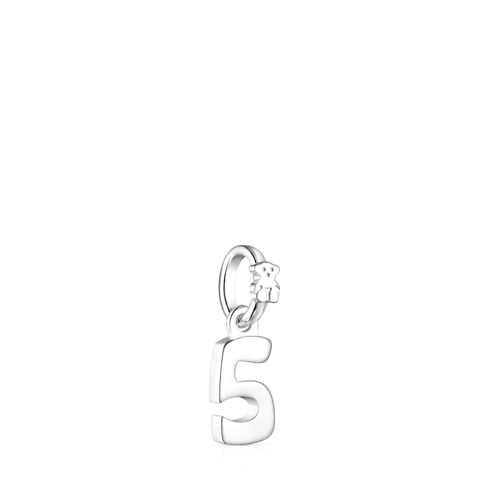 Silver Numbers number 5 Pendant