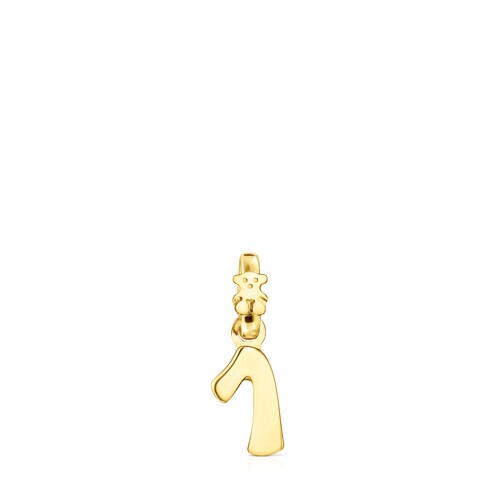 Colgante n&uacute;mero 1 con ba&ntilde;o de oro 18 kt sobre plata Numbers