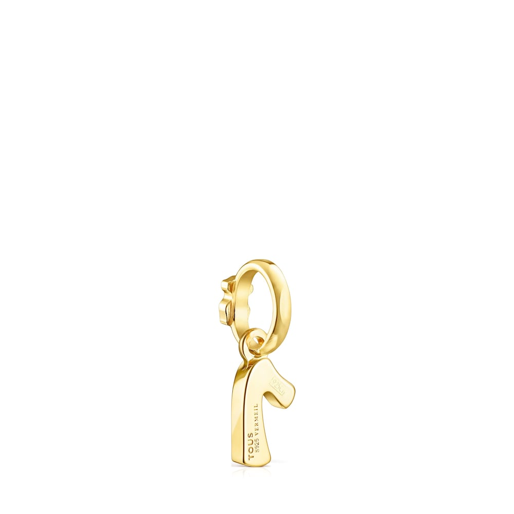 Colgante n&uacute;mero 1 con ba&ntilde;o de oro 18 kt sobre plata Numbers