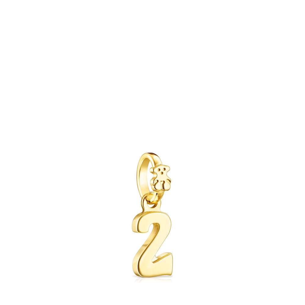 18K gold vermeil Numbers number 2 Pendant