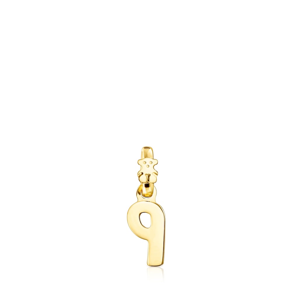 18K gold vermeil Numbers number 9 Pendant