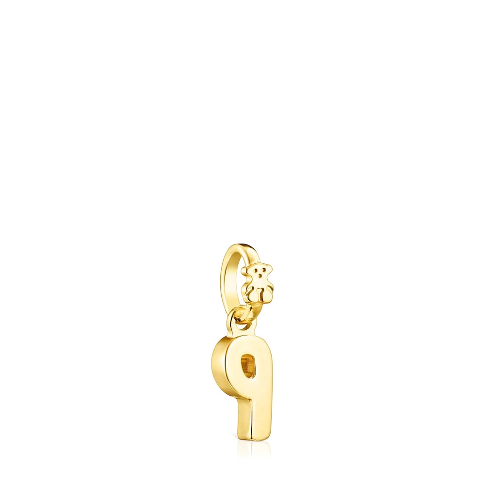 18K gold vermeil Numbers number 9 Pendant