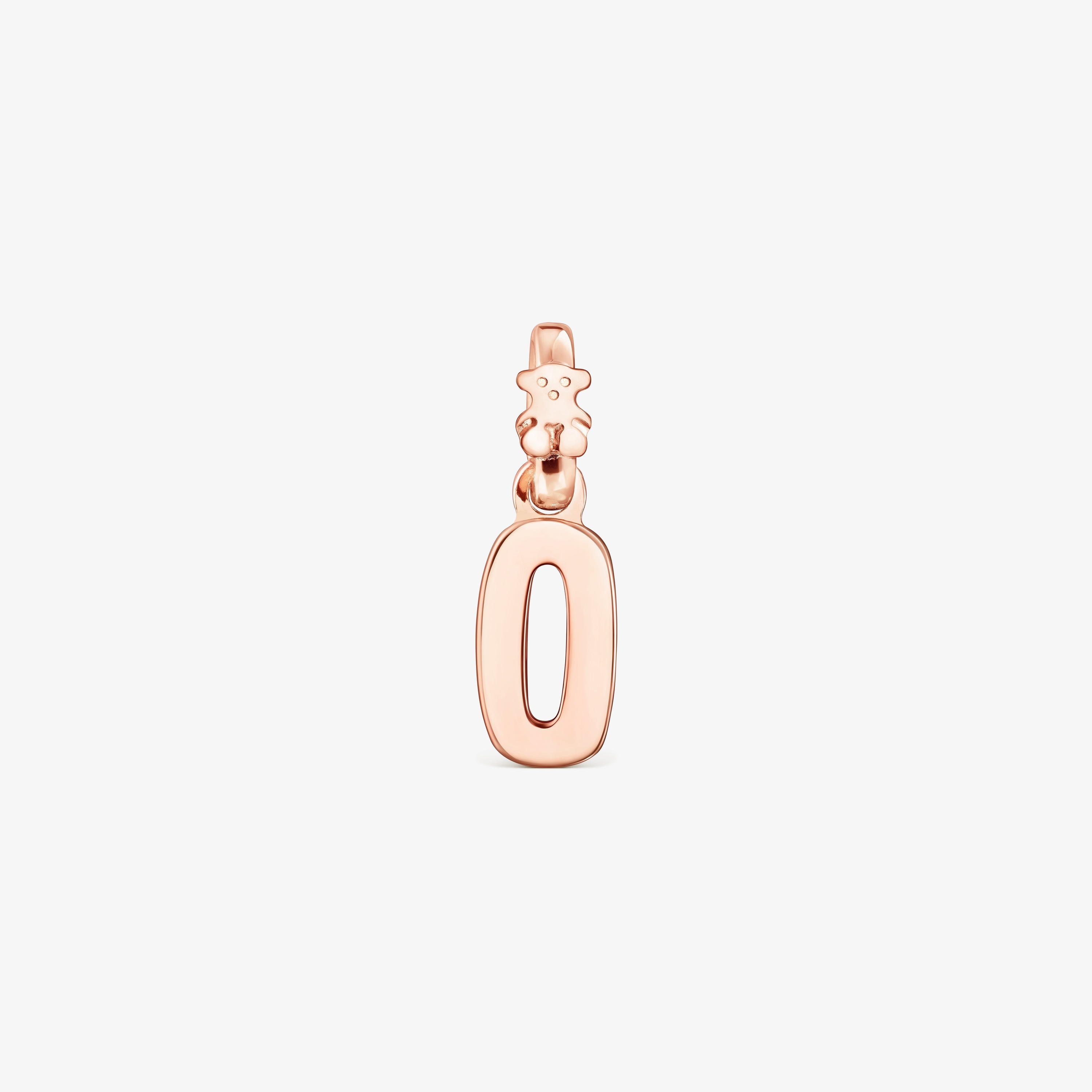Rose 18K gold vermeil Numbers number 0 Pendant