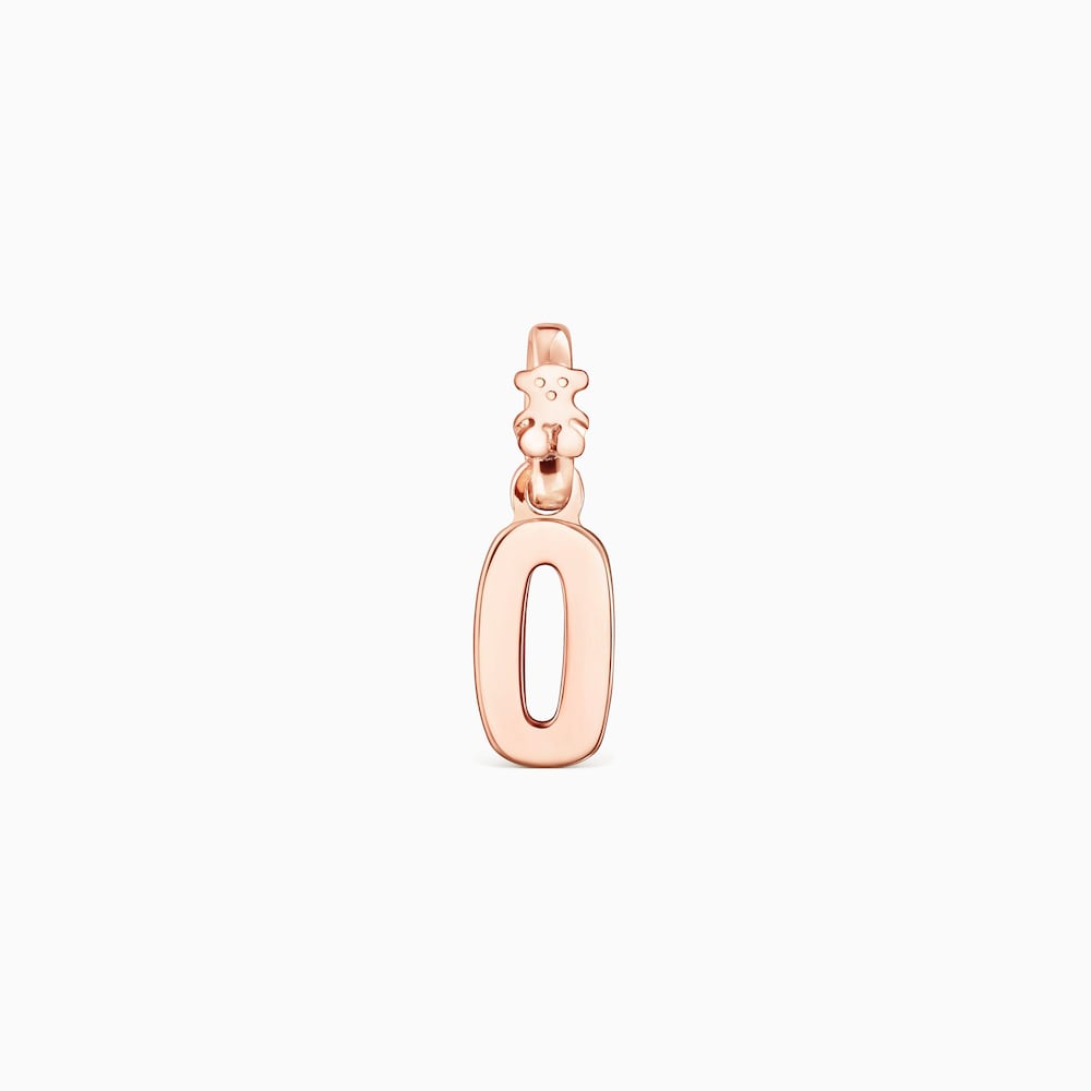 Rose 18K gold vermeil Numbers number 0 Pendant