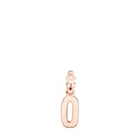 Colgante número 0 con baño de oro rosa 18 kt sobre plata Numbers