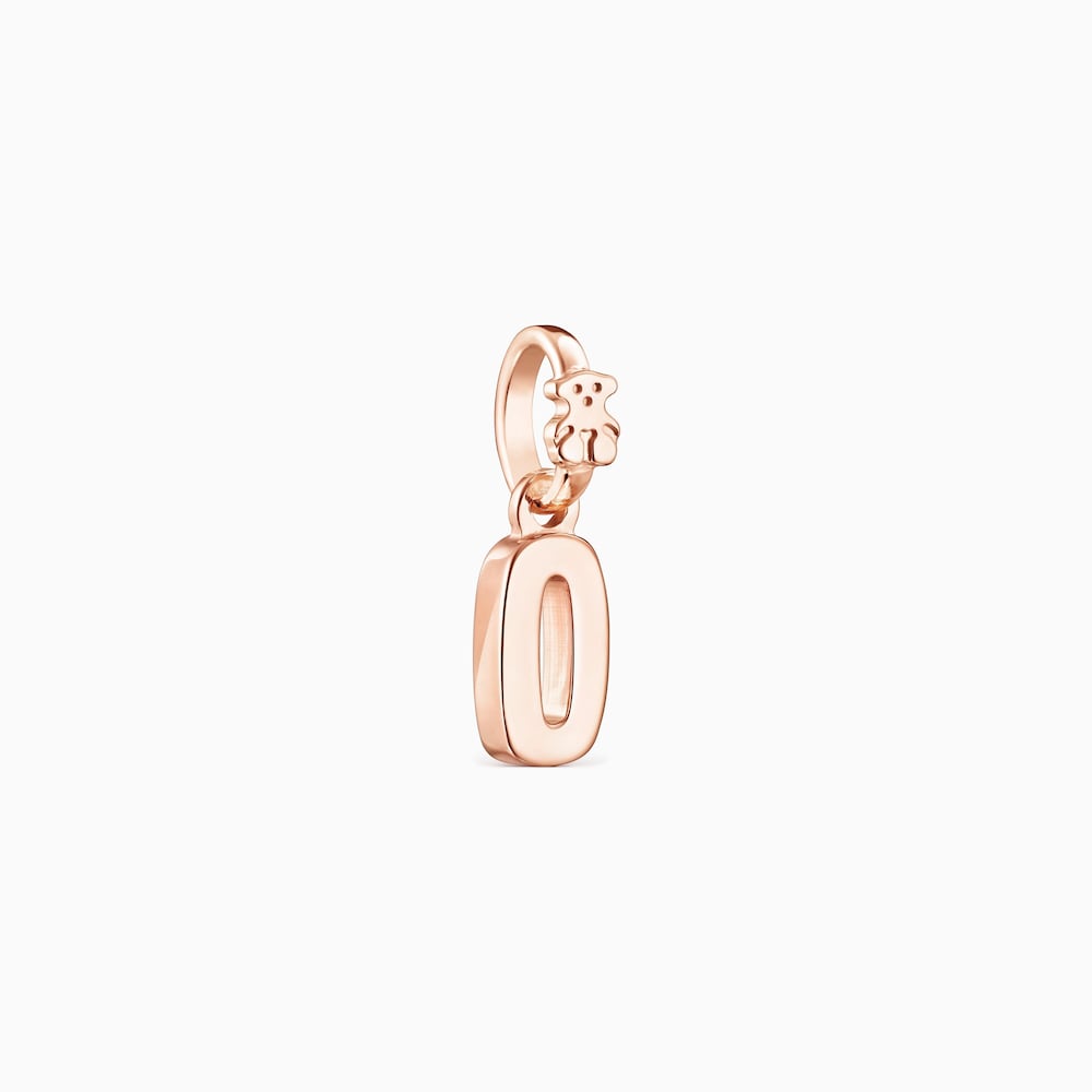 Rose 18K gold vermeil Numbers number 0 Pendant