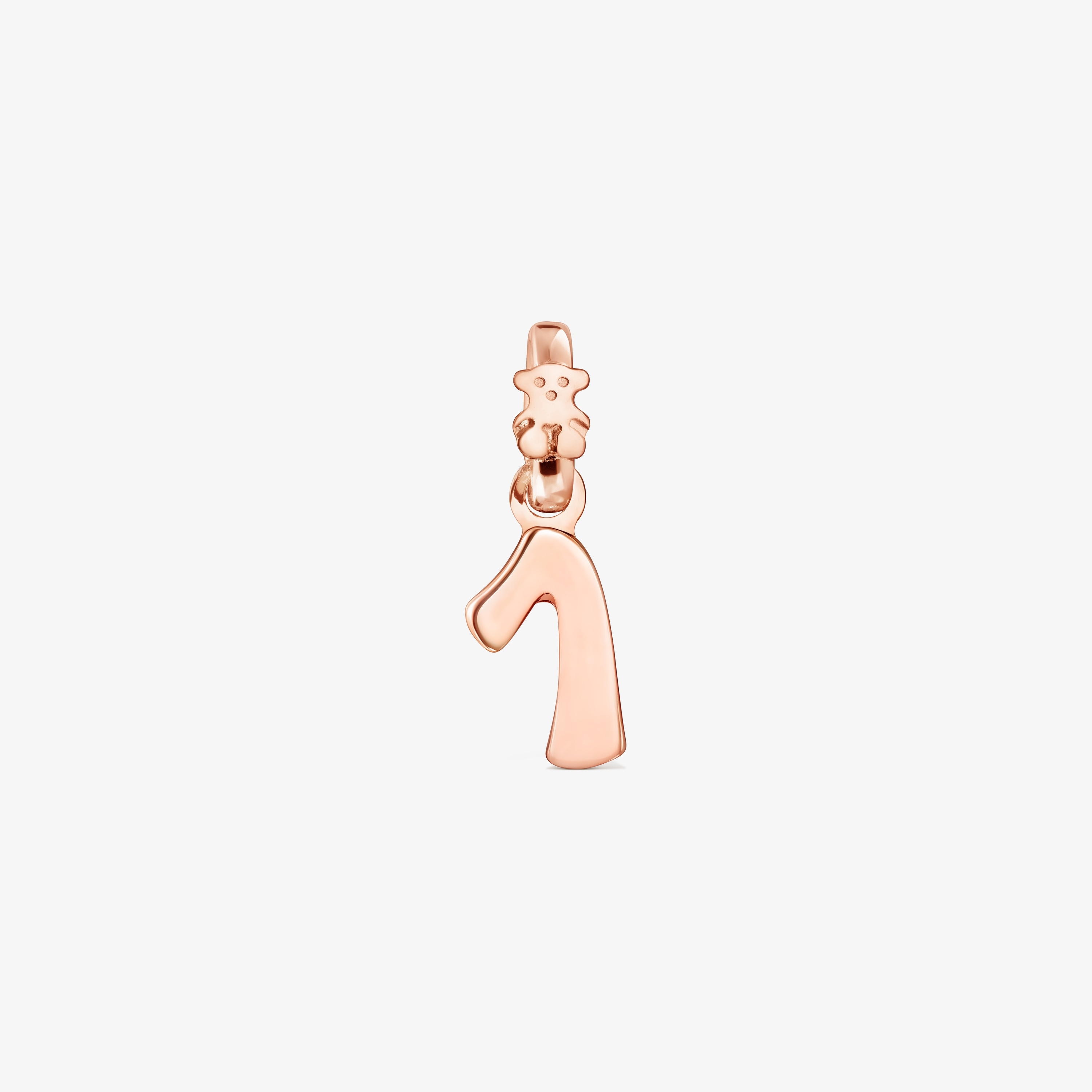 Rose 18K gold vermeil Numbers number Pendant