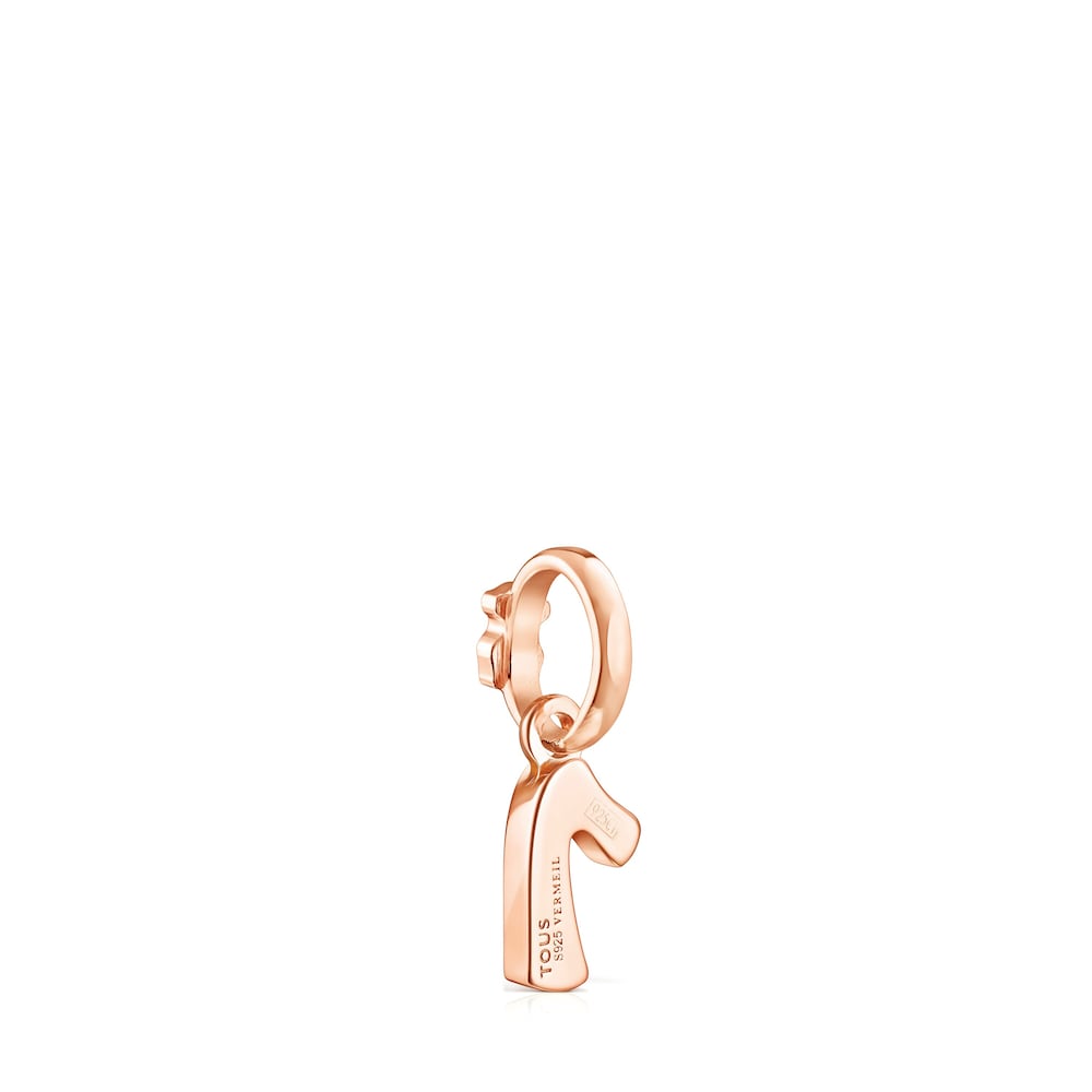 Rose 18K gold vermeil Numbers number 1 Pendant