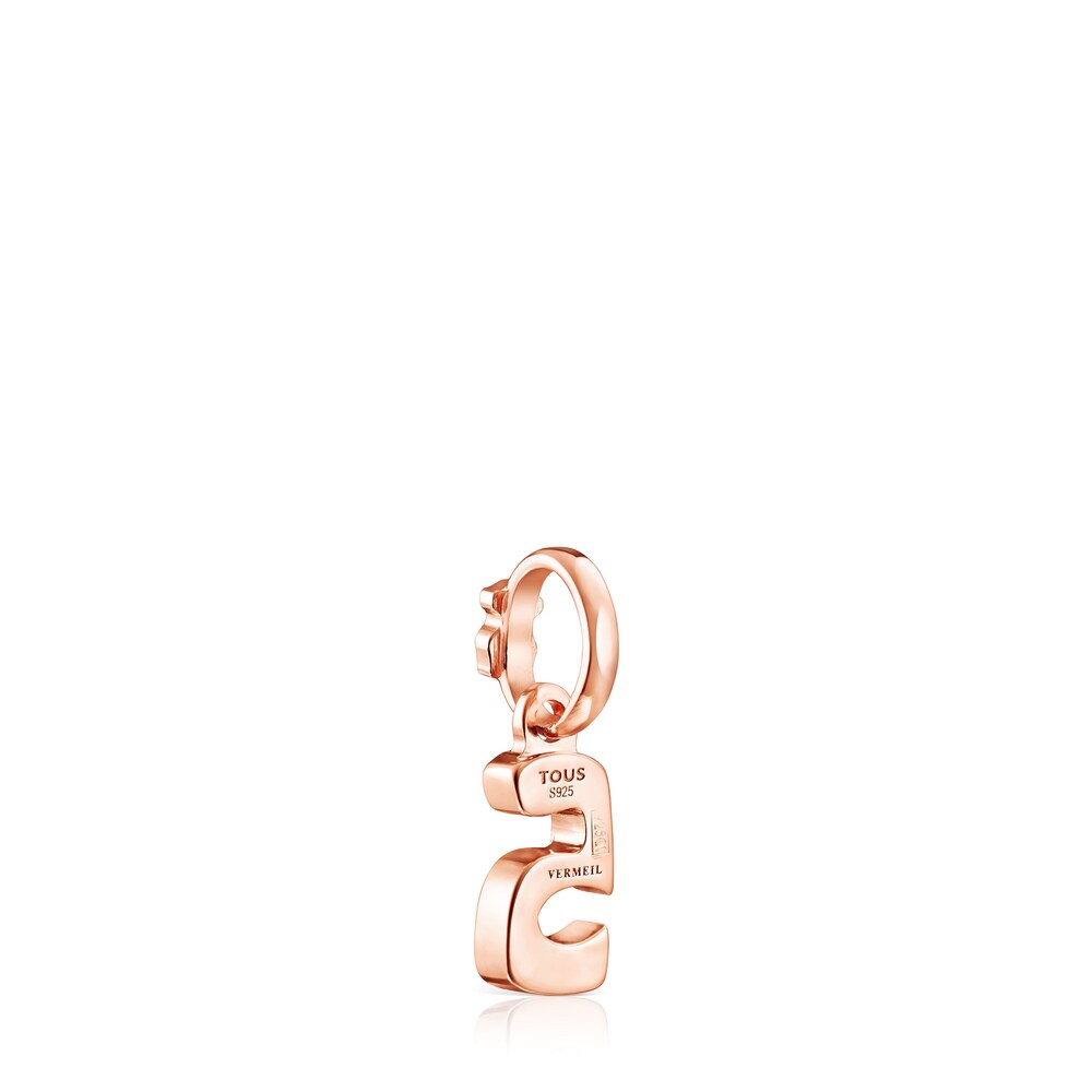 Rose 18K gold vermeil Numbers number 5 Pendant