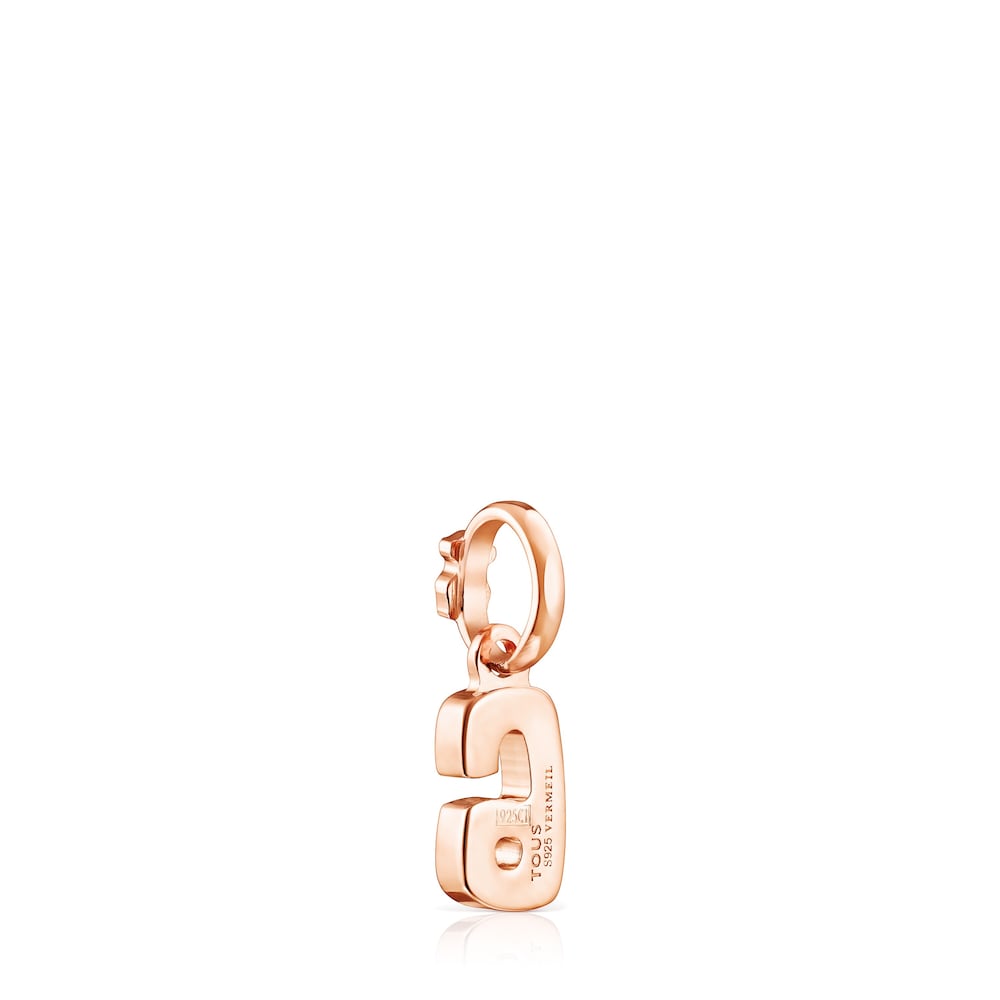 Rose 18K gold vermeil Numbers number 6 Pendant