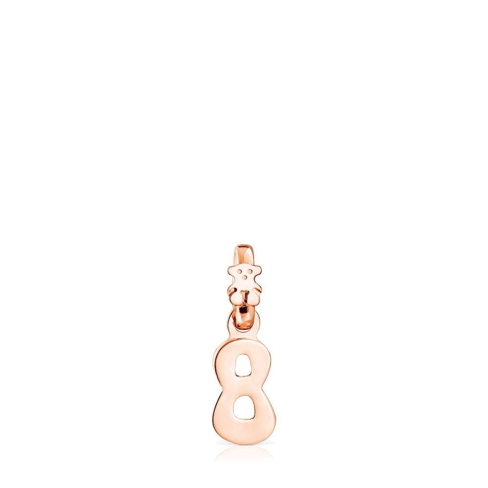 Rose 18K gold vermeil Numbers number 8 Pendant