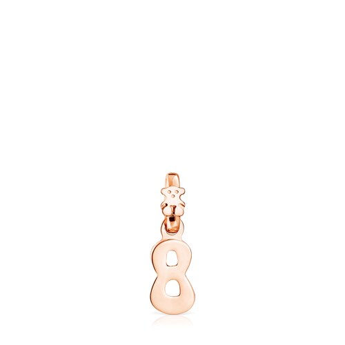 Rose 18K gold vermeil Numbers number 8 Pendant