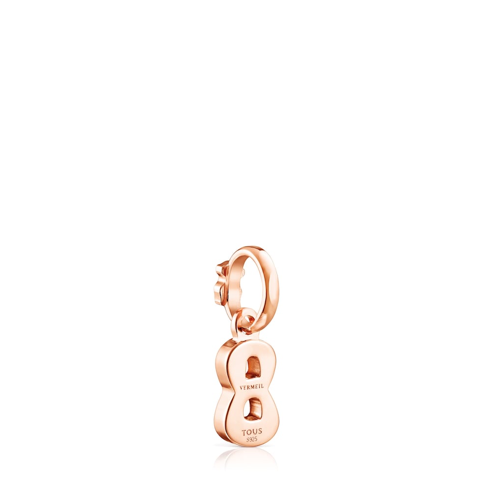 Rose 18K gold vermeil Numbers number 8 Pendant