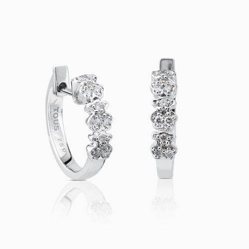 Aretes TOUS Bear de Oro blanco con Diamantes