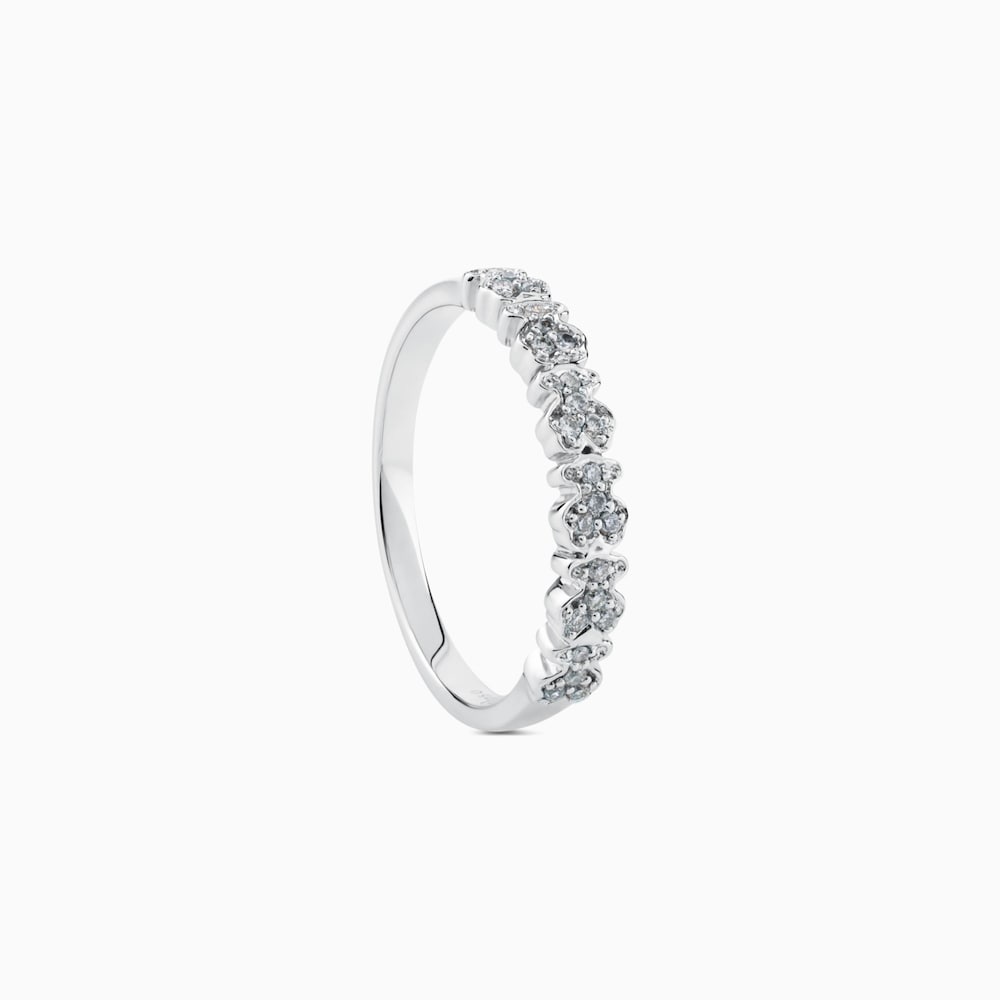 Anillo Fancy de Oro blanco con Diamantes