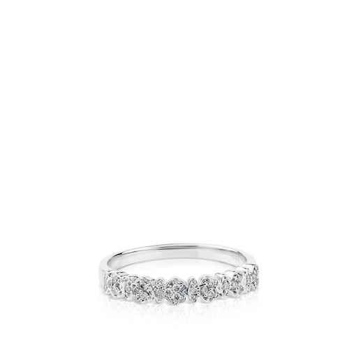 Anillo de oro blanco con diamantes motivos oso Fancy