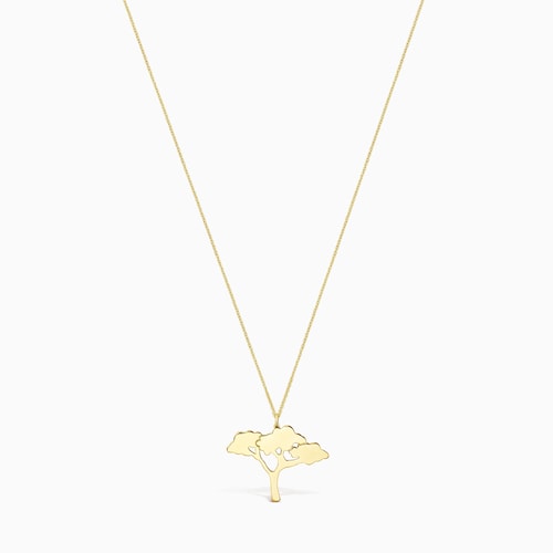 Colar comprido Save &aacute;rvore em Prata Vermeil