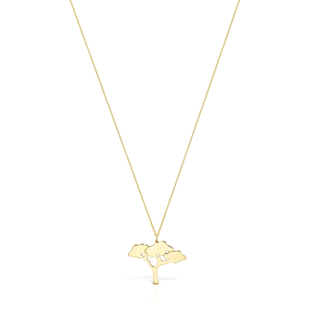 Long Silver Vermeil Save tree Necklace