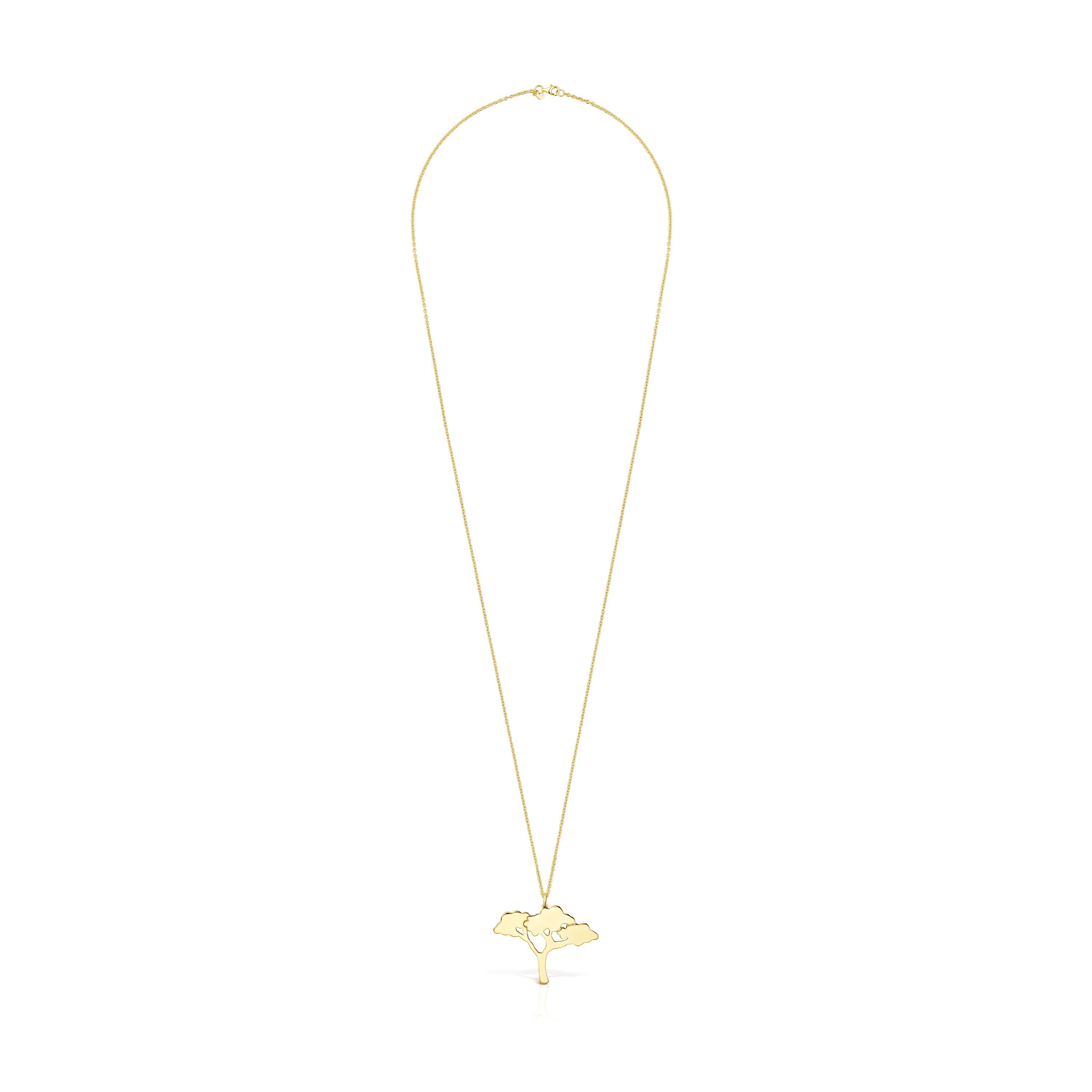 Long Silver Vermeil Save tree Necklace