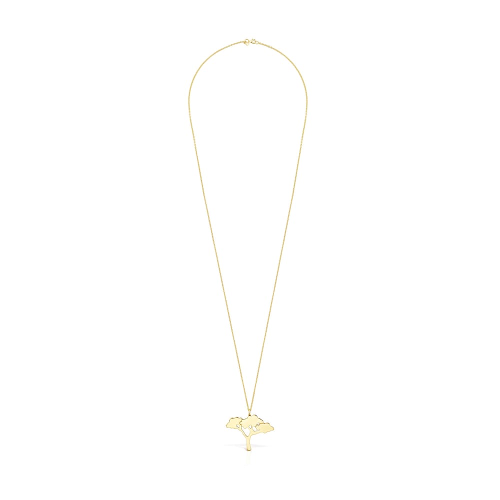 Long Silver Vermeil Save tree Necklace
