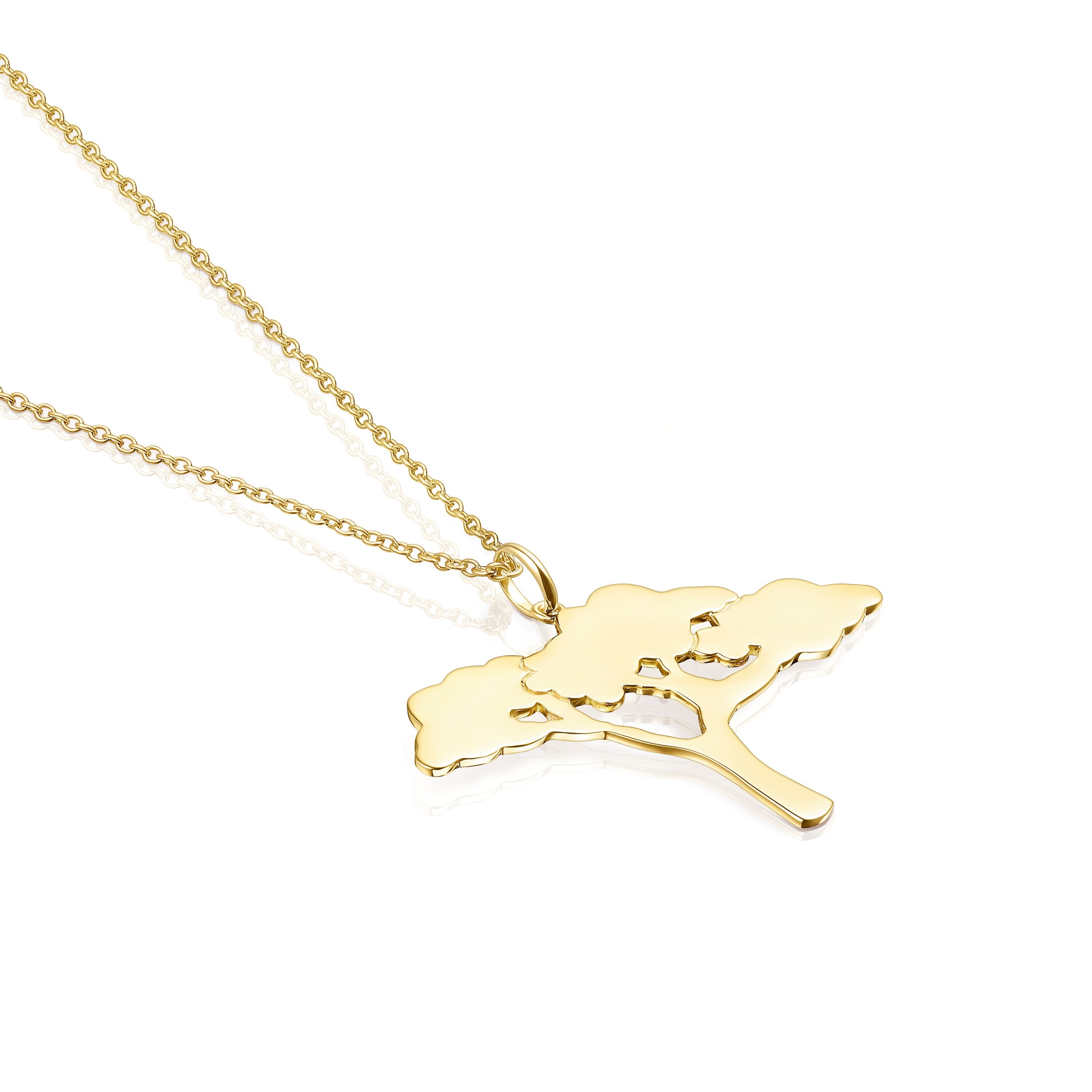 Long Silver Vermeil Save tree Necklace