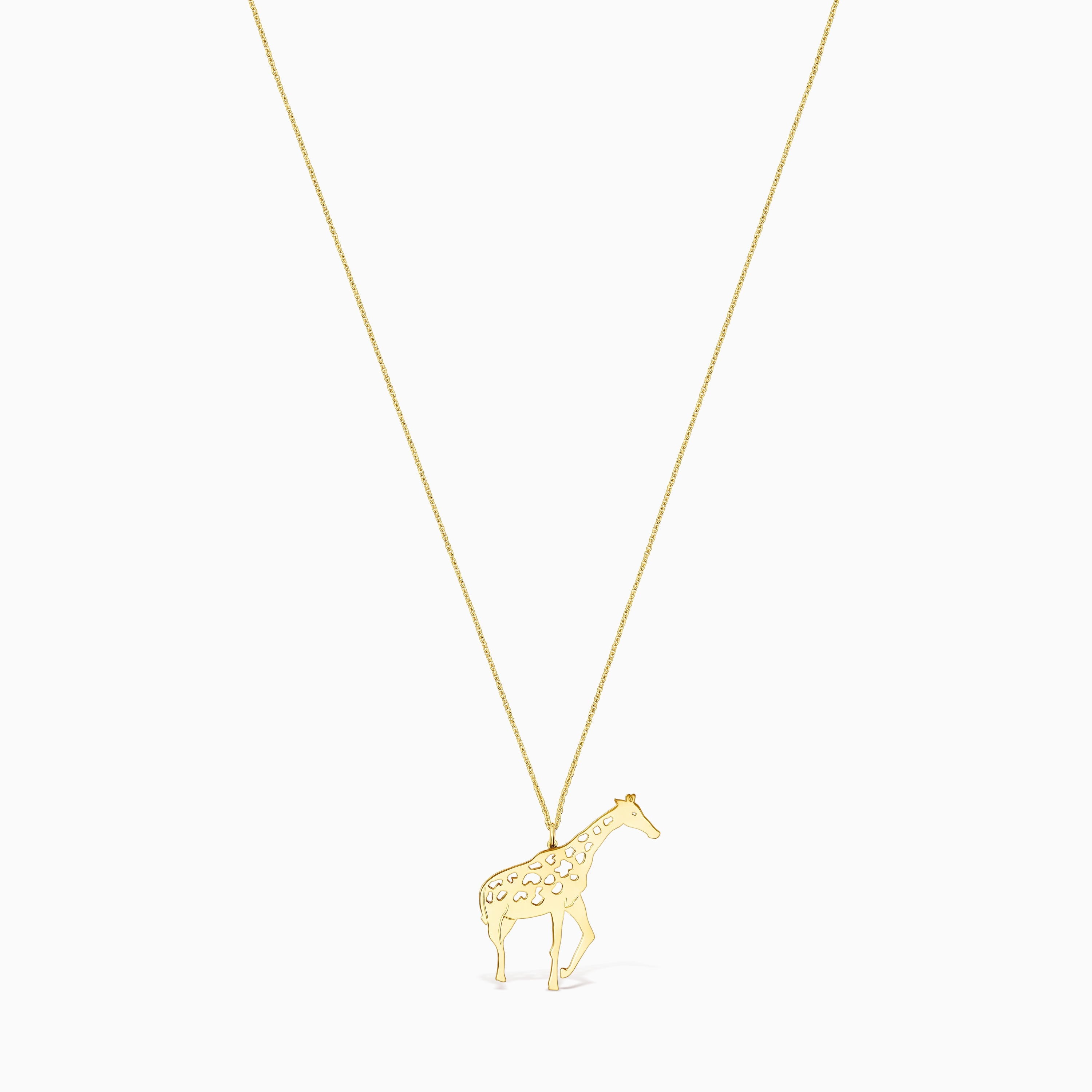 Long 18K gold vermeil Save giraffe Necklace