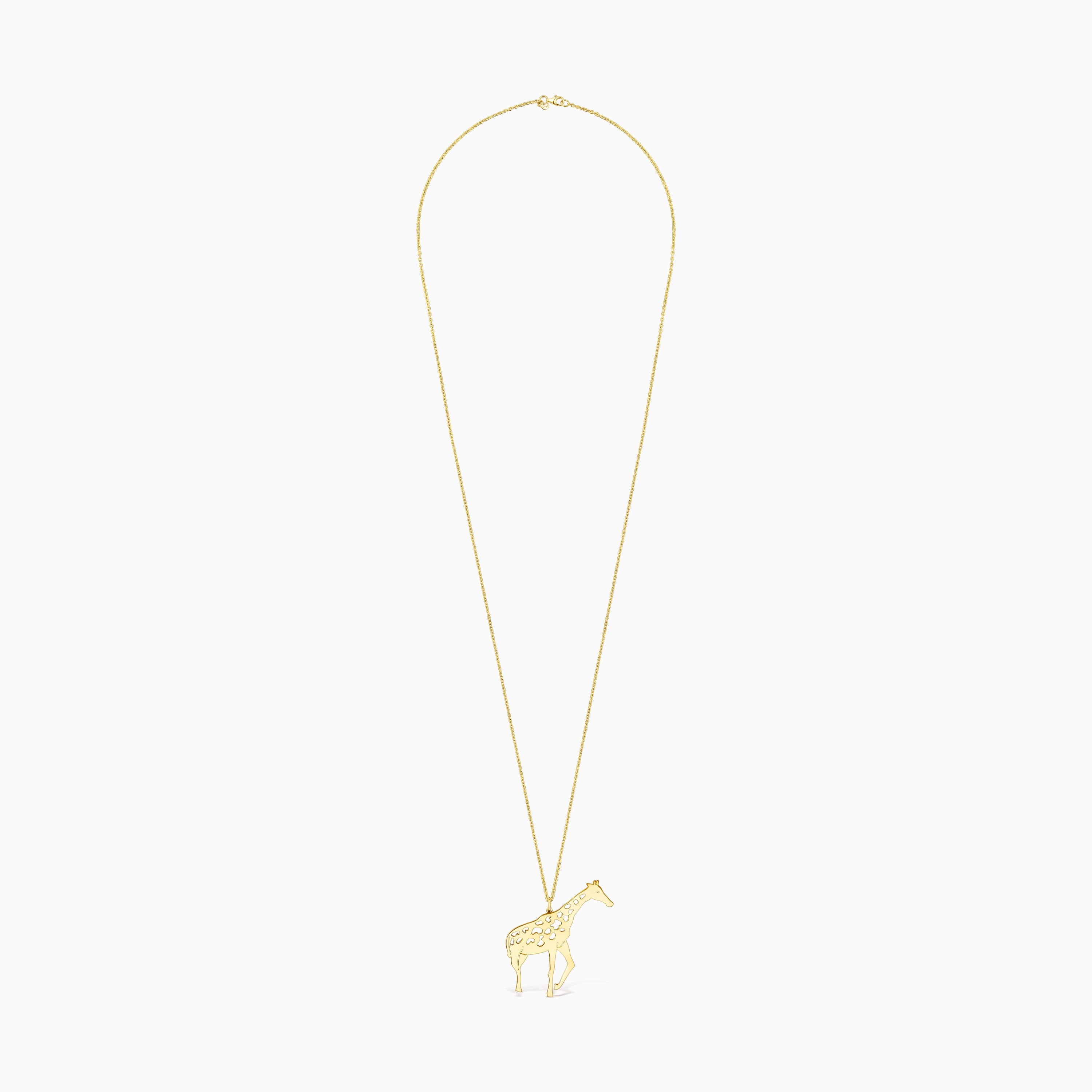 Long 18K gold vermeil Save giraffe Necklace
