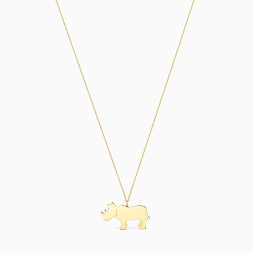Long 18K gold vermeil Save rhinoceros Necklace
