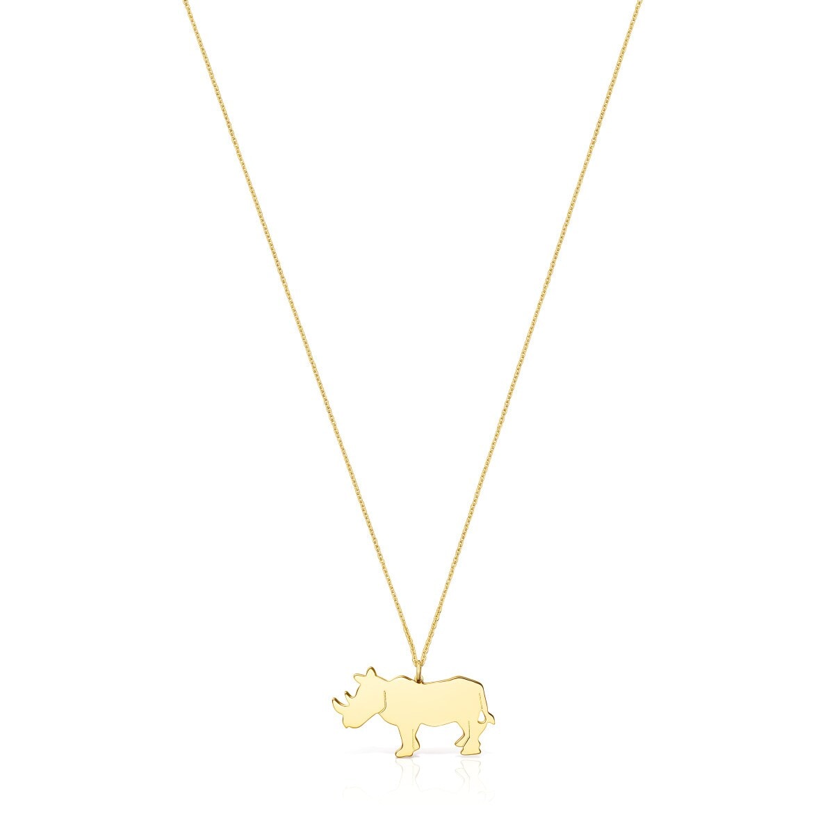 Tous - Collar Largo Rinoceronte Con Baño De Oro 18 Kt Sobre Plata Save - Dorado