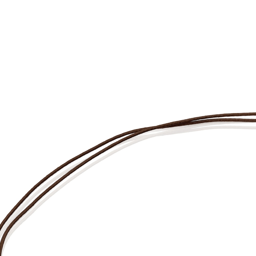 Collar Save rinoceronte con ba&ntilde;o de oro 18 kt sobre plata y Cord&oacute;n marr&oacute;n