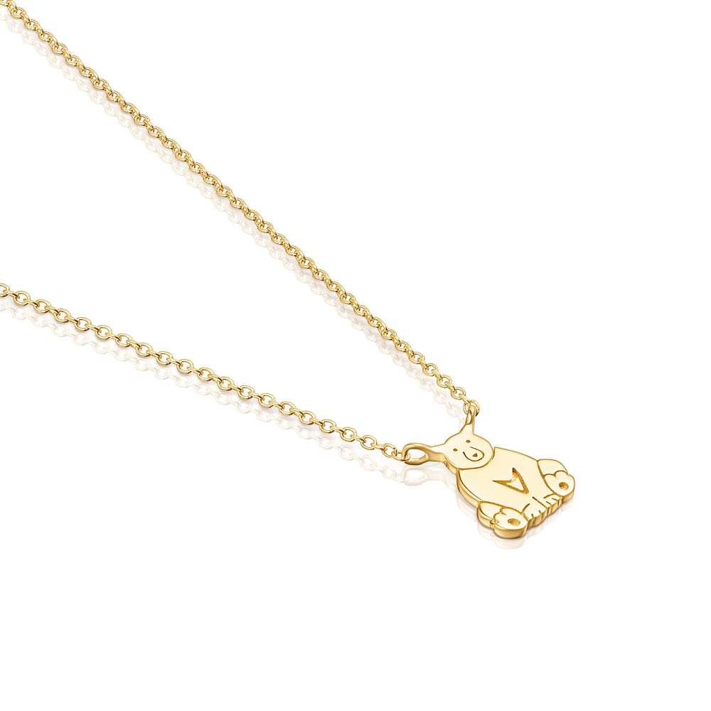 18K gold vermeil Save bear Necklace