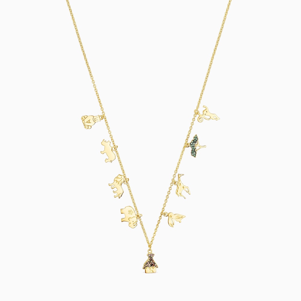 Colar Save em Prata Vermeil e Pedras Preciosas