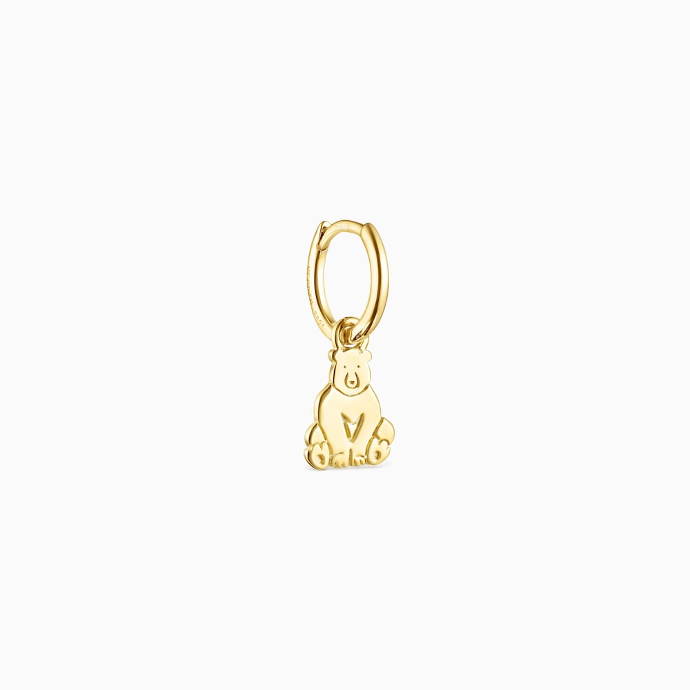 18K gold vermeil Save bear 1/2 Earring