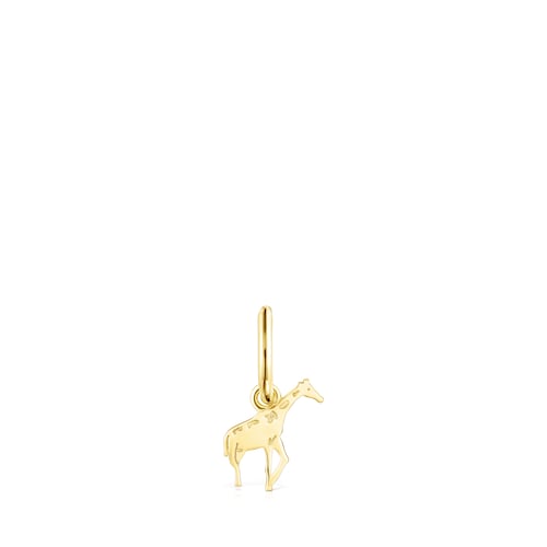 Arete Save jirafa con ba&ntilde;o de oro 18 kt sobre plata