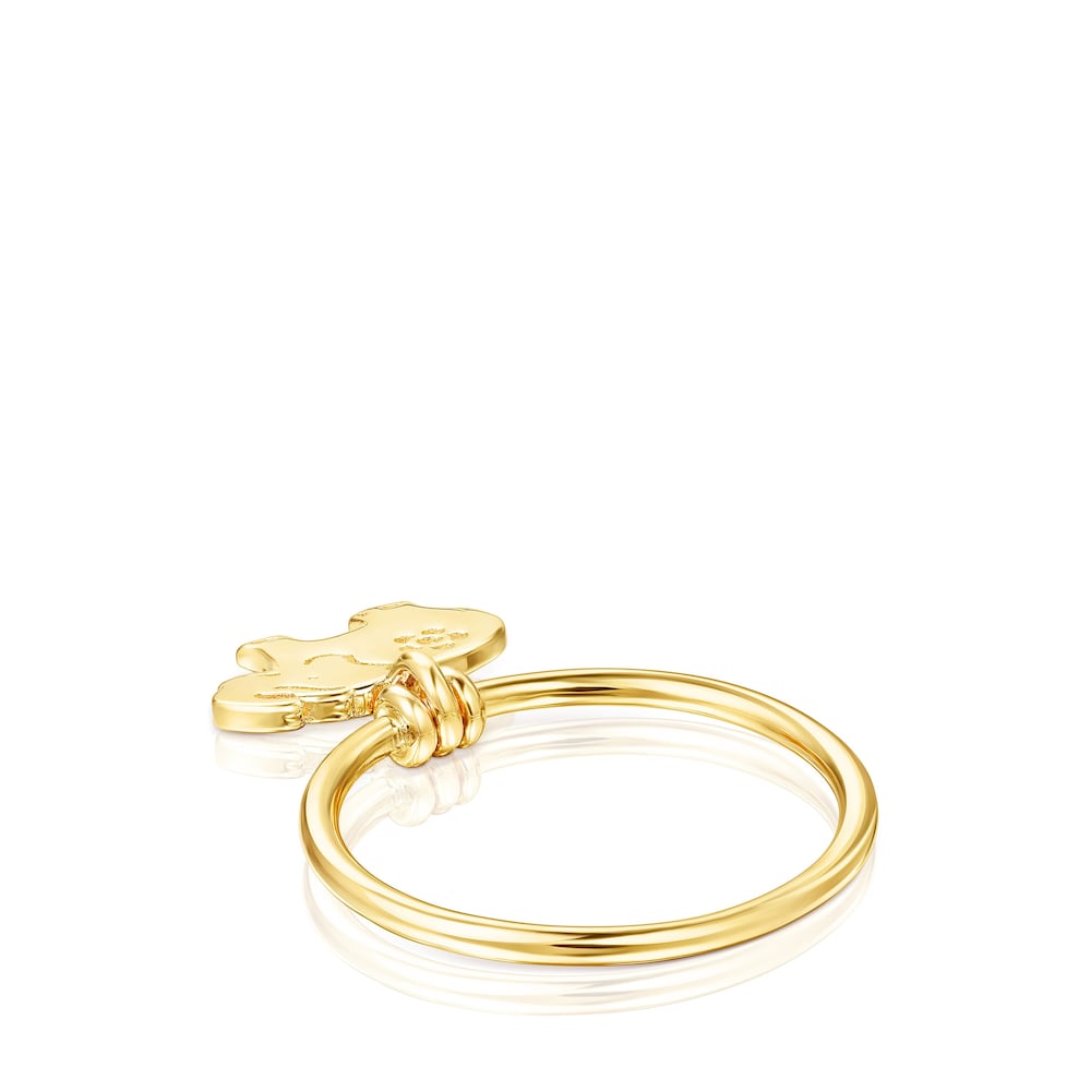 Anillo elefante con ba&ntilde;o de oro 18 kt sobre plata Save