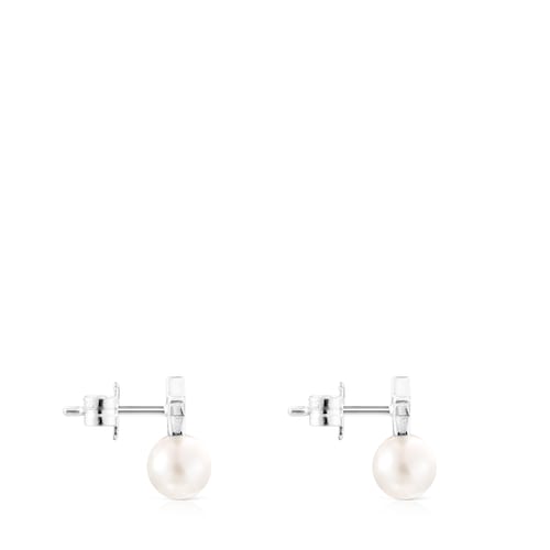 Silver Puppies star Earrings with Pearl