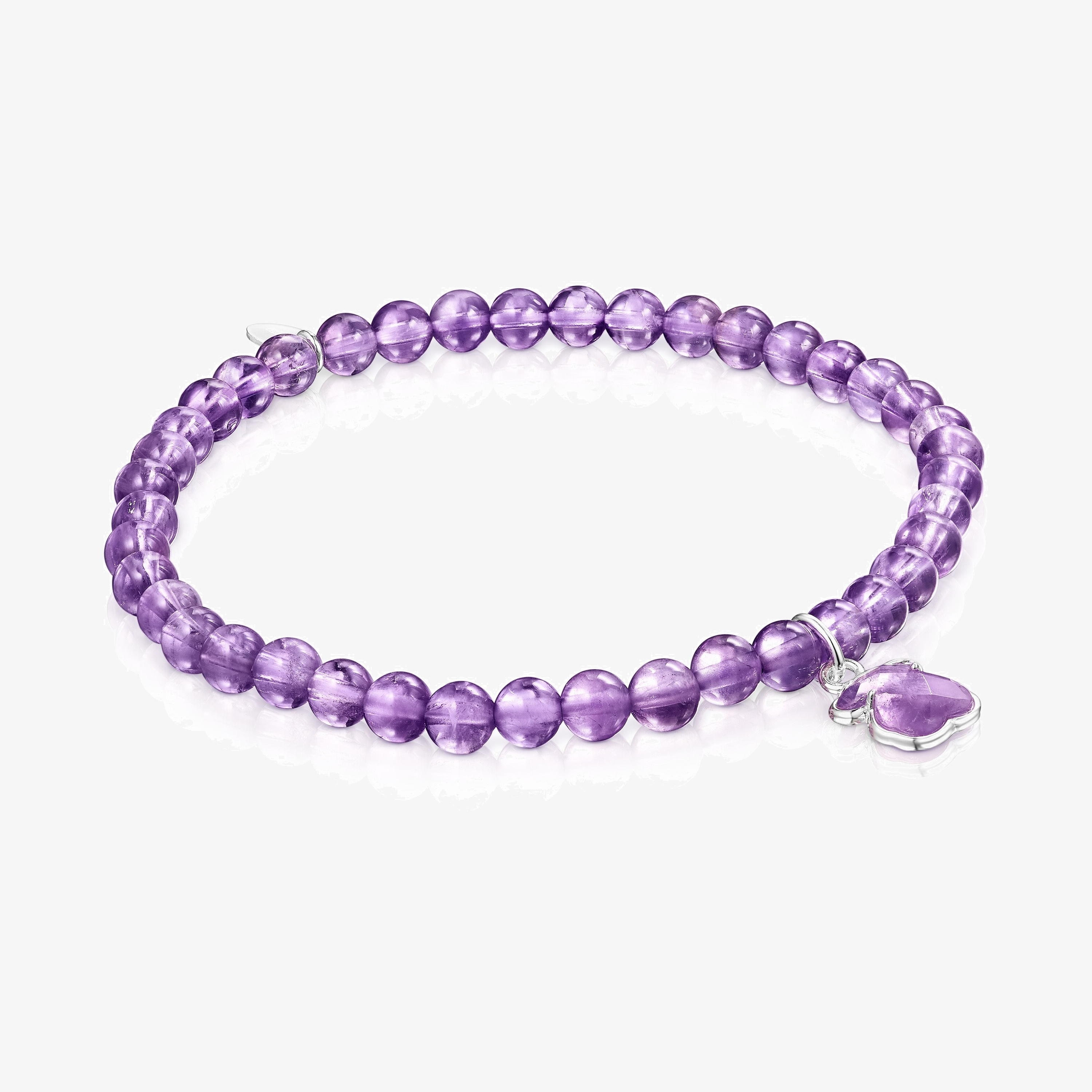 Silver and Amethyst Icon Color Bracelet