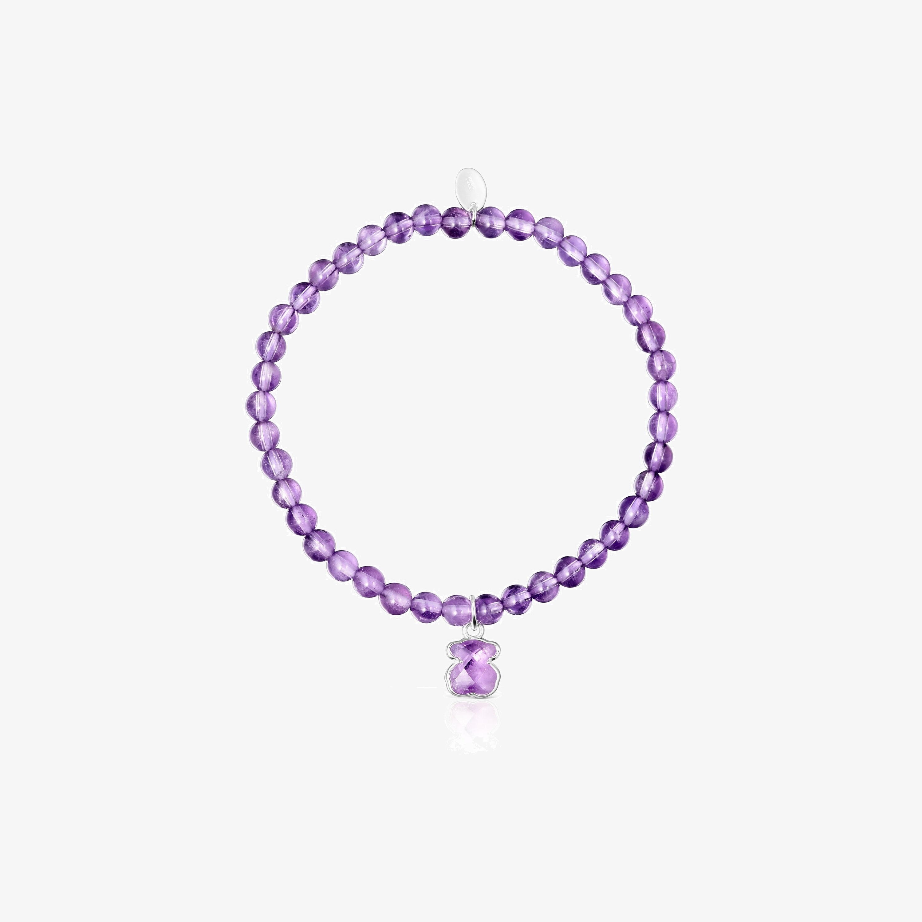 Silver and Amethyst Icon Color Bracelet