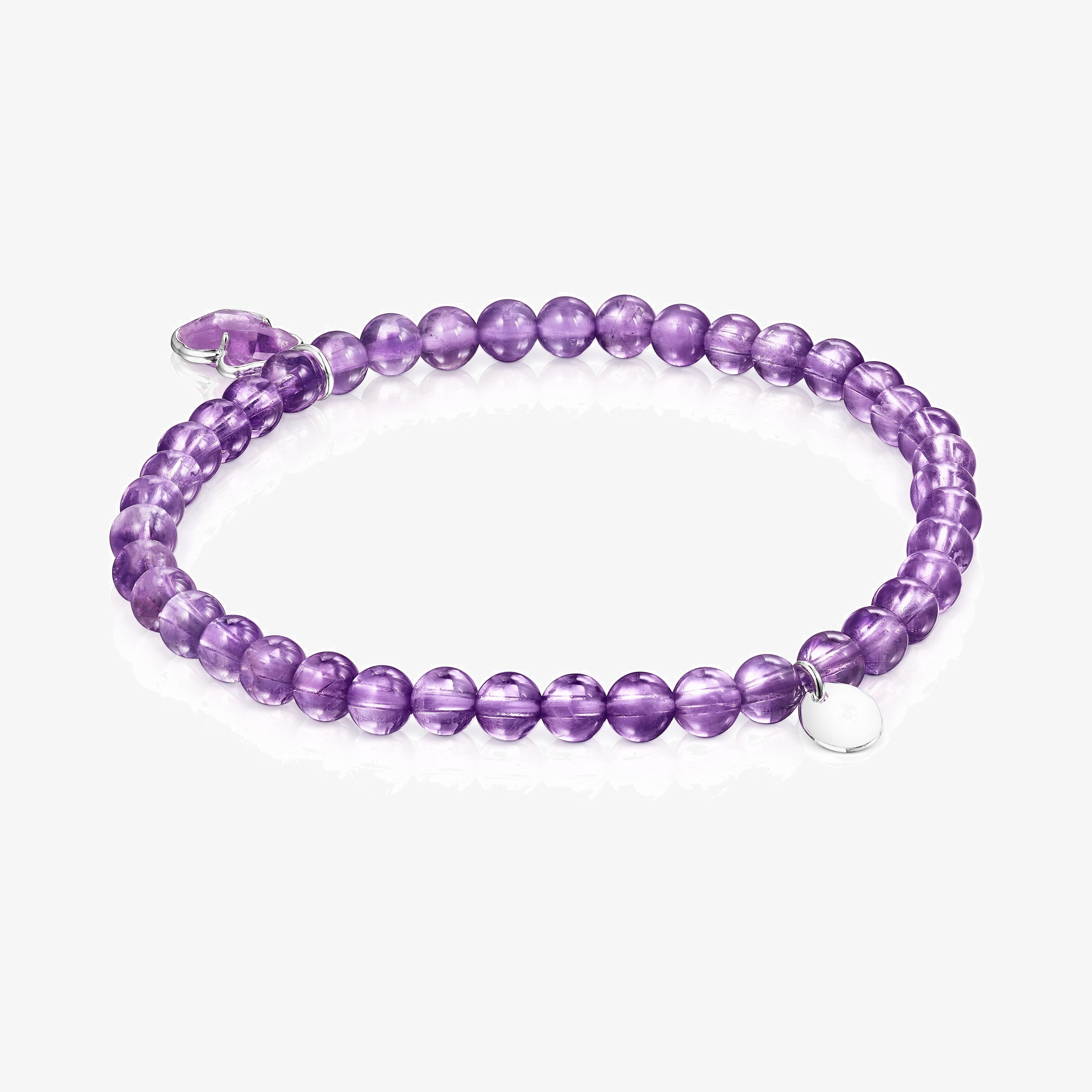 Silver and Amethyst Icon Color Bracelet