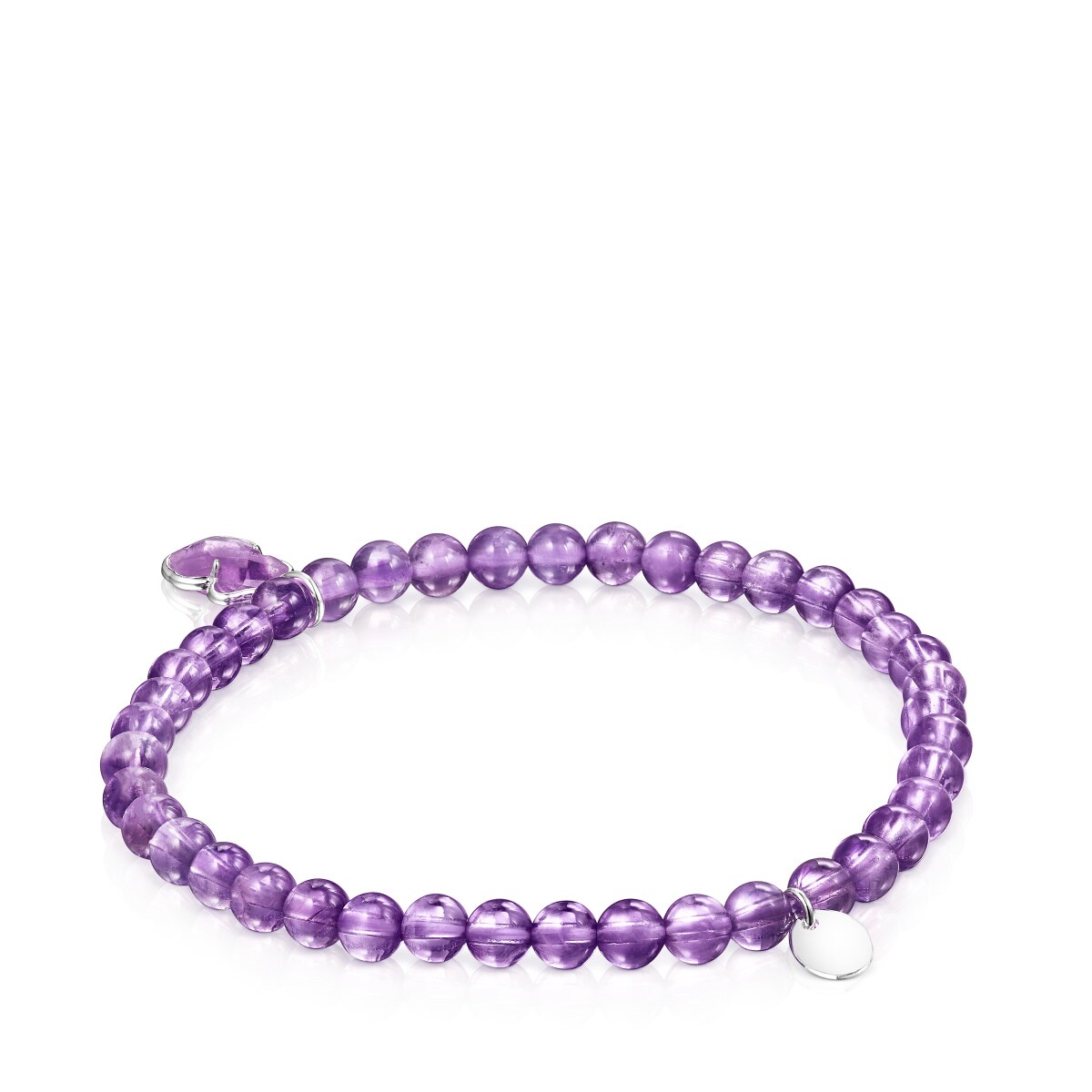 Silver and Amethyst Icon Color Bracelet