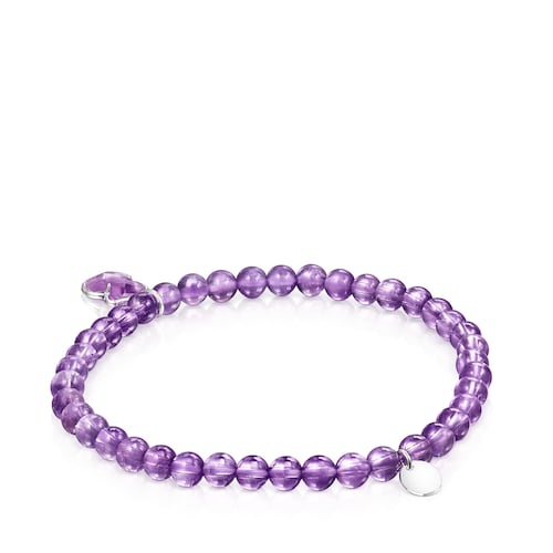 Pulsera de plata y amatista Icon Color