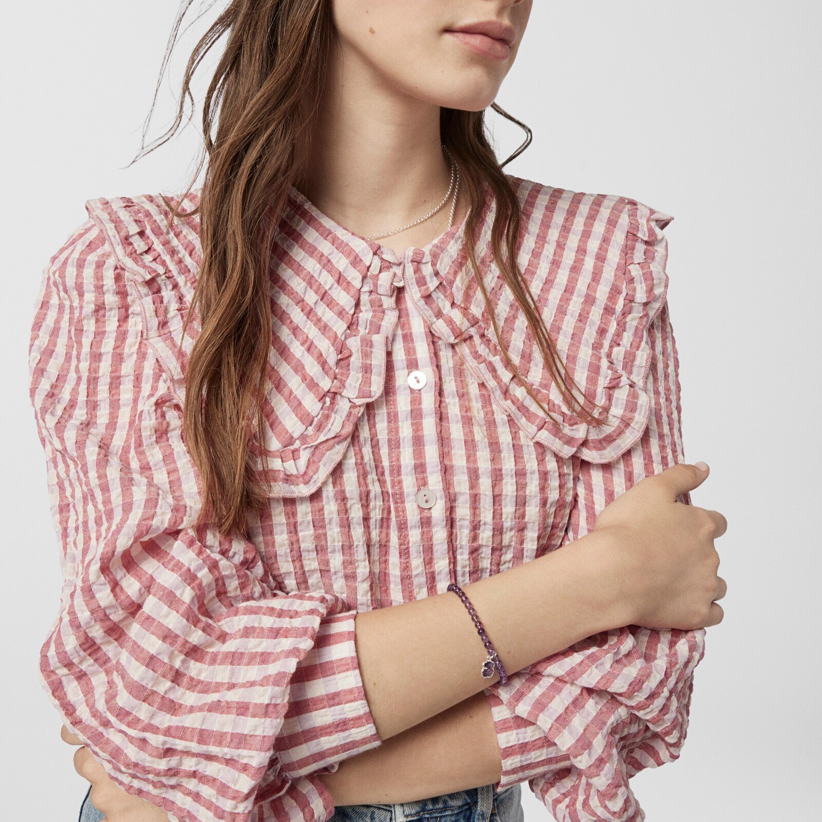 Silver and Amethyst Icon Color Bracelet