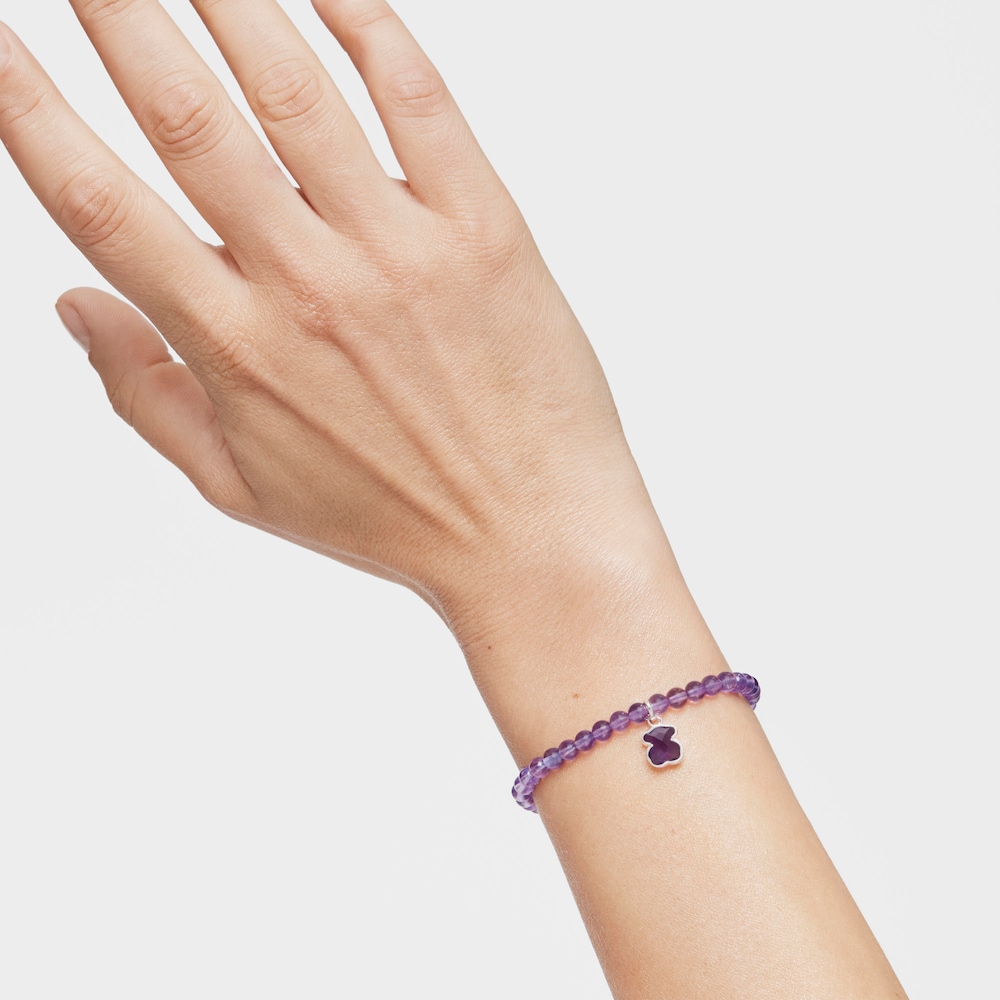 Pulsera de plata y amatista Icon Color