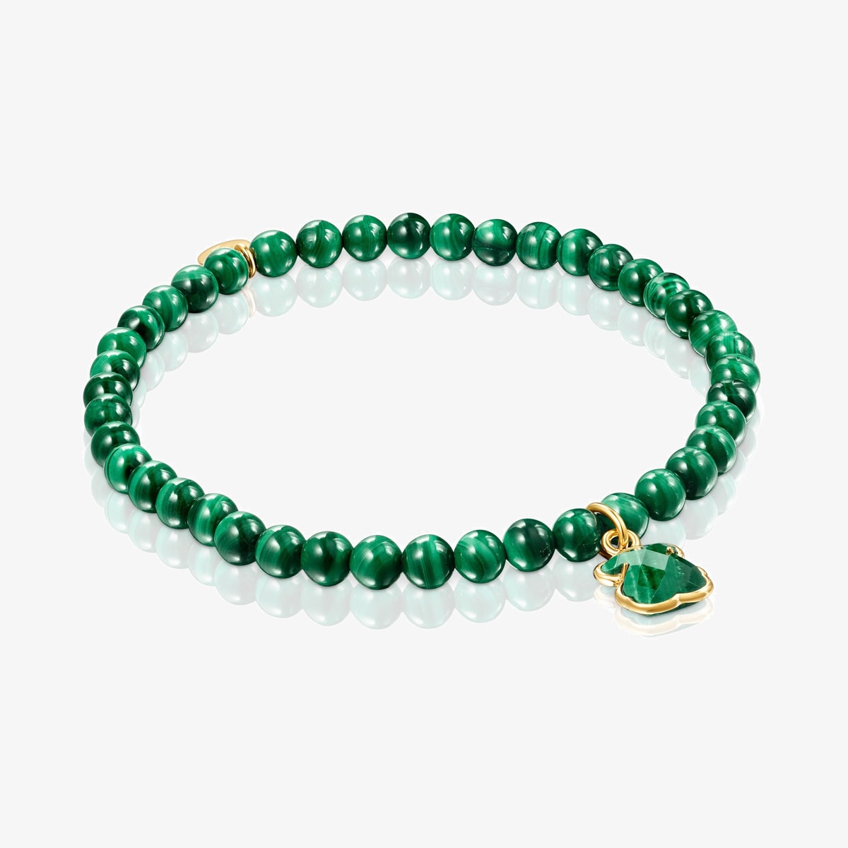 Tous - Pulsera Con Baño De Oro 18 Kt Sobre Plata Y Malaquita Icon Color - Verde