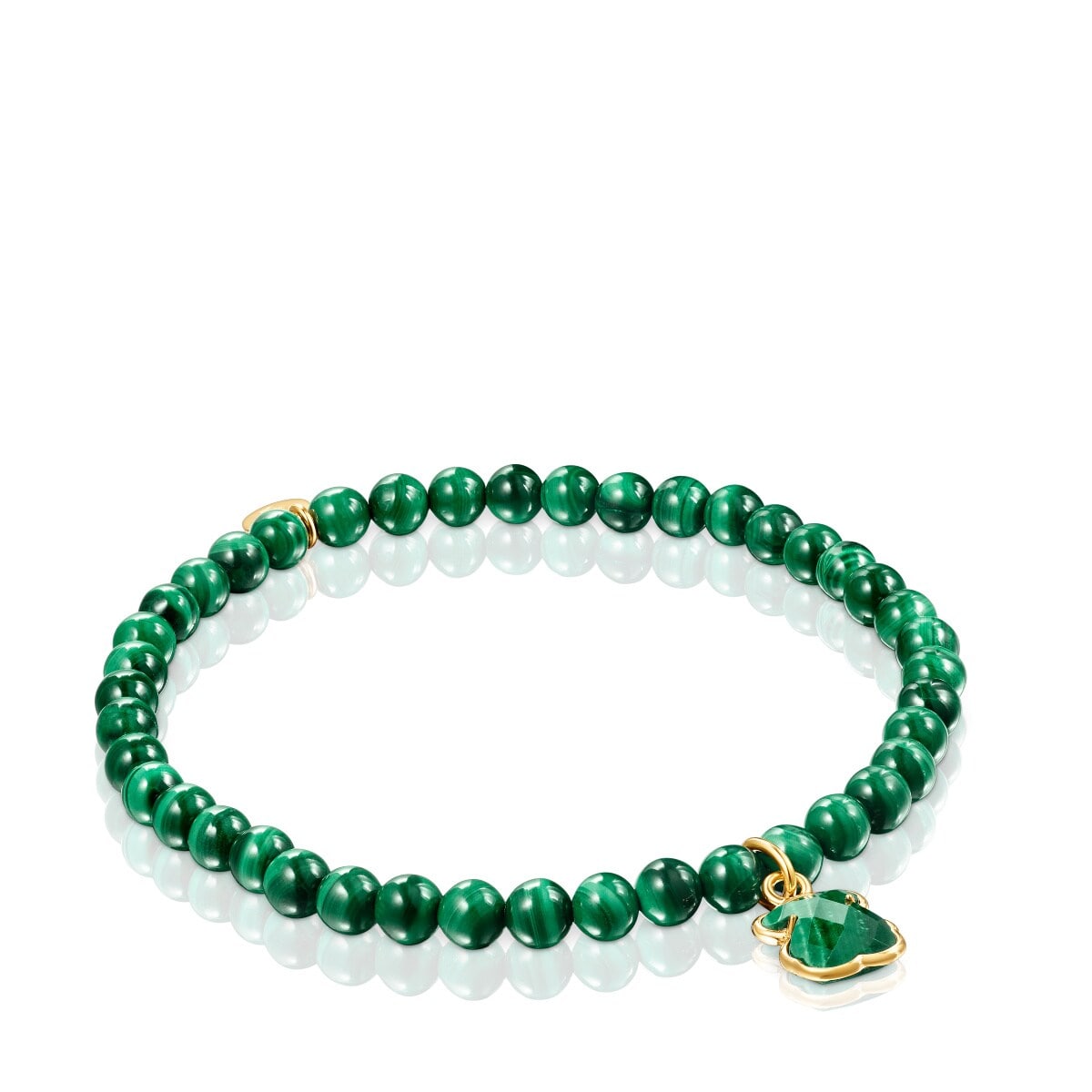Pulsera con baño de oro 18 kt sobre plata y malaquita Icon Color image number 0