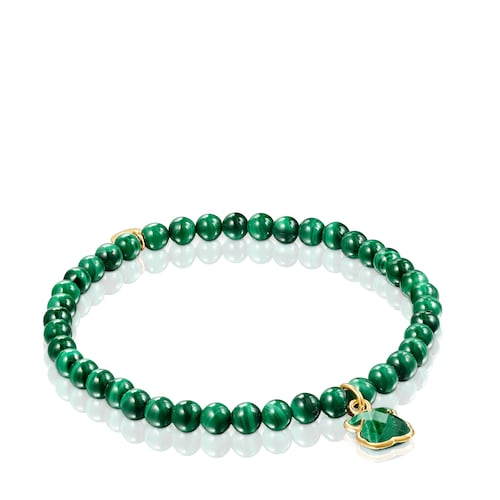 Silver Vermeil and Malachite Icon Color Bracelet